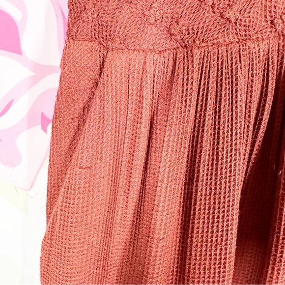 Free People Collette Floral Embroidered Rustic Brown Cinnamon Maxi Dress S - Picture 10 of 16